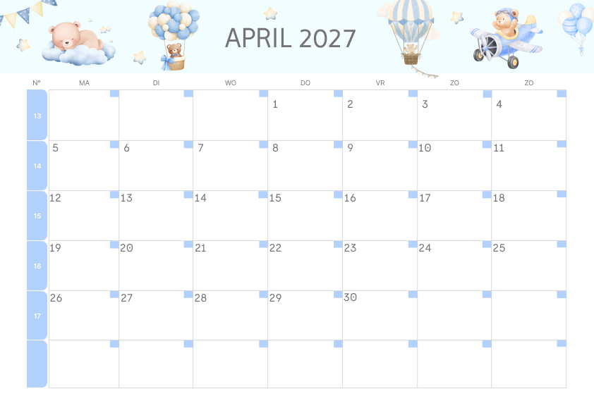 Calendario Mensile 2027 Agosto Estetico