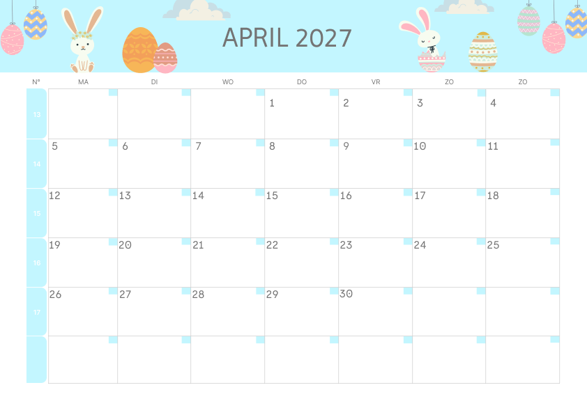 Calendario Mensile 2027 Agosto Minimalista