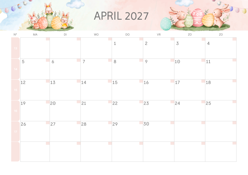 Calendario Mensile 2027 Agosto Tropicale