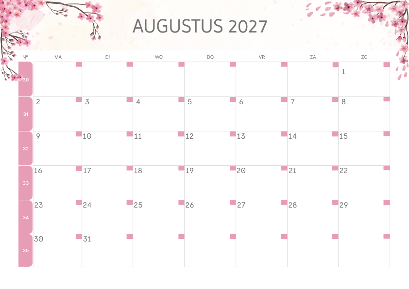 Calendario Semestrale 2027 Primo Semestre Minimalista