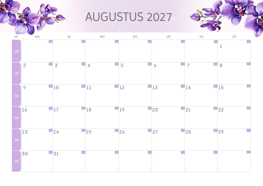 Calendario Semestrale 2027 Primo Semestre Estetico