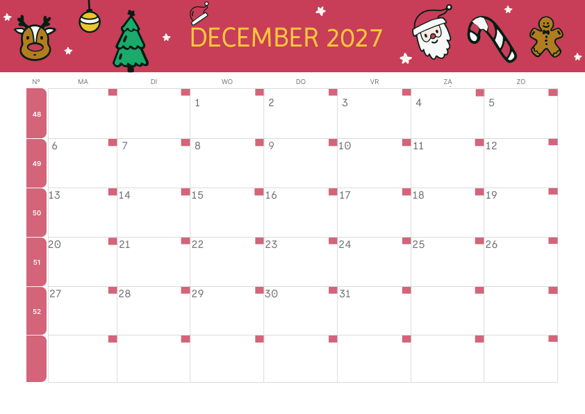 Calendario Mensile 2027 Agosto Minimalista