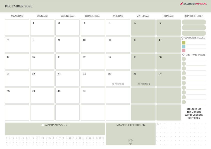 Kalender December 2026