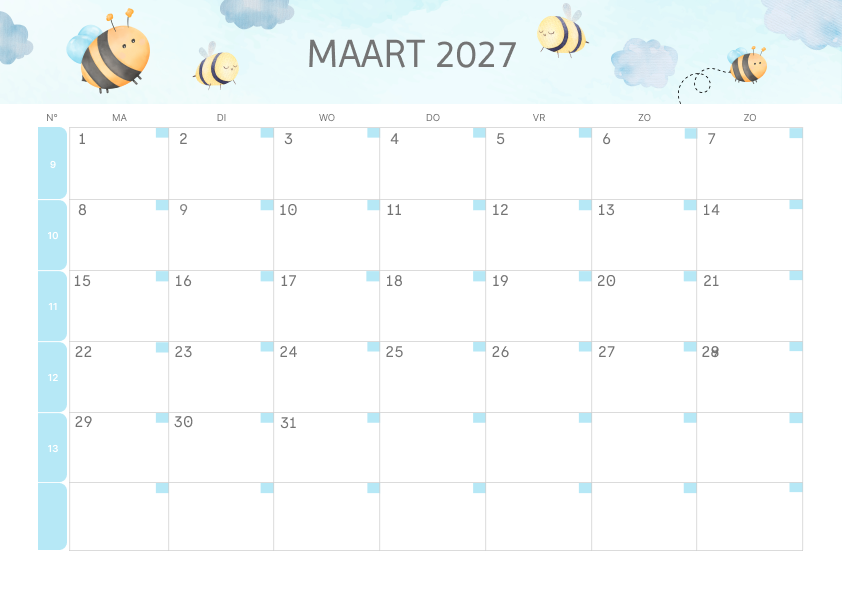 Calendario Mensile 2027 Agosto Tropicale