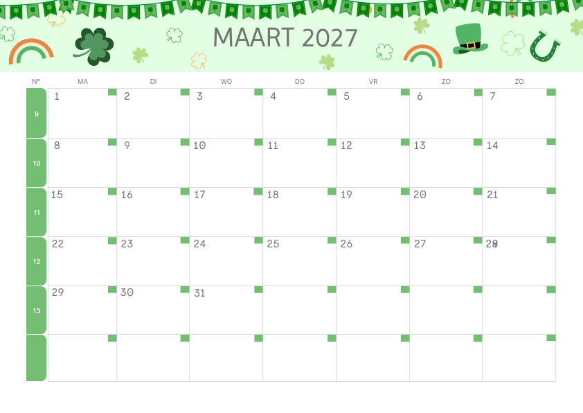 Calendario Mensile 2027 Agosto Tropicale