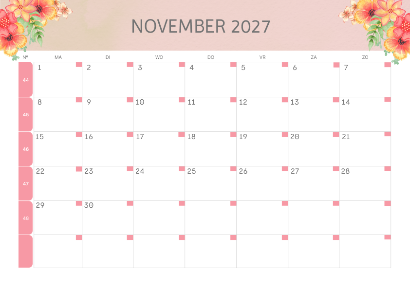 Calendario Semestrale 2027 Primo Semestre Minimalista