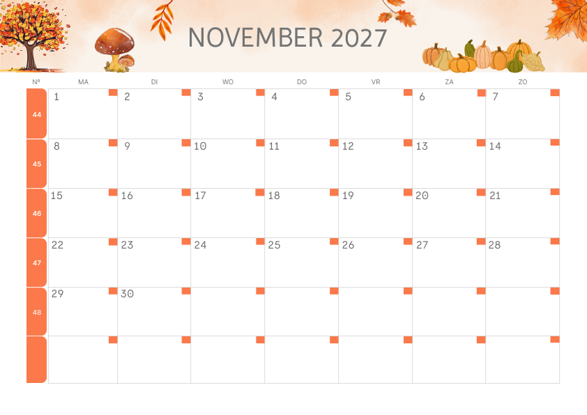 Calendario Mensile 2027 Agosto Minimalista