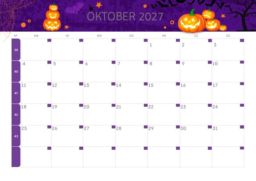 Calendario Mensile 2027 Agosto Tropicale