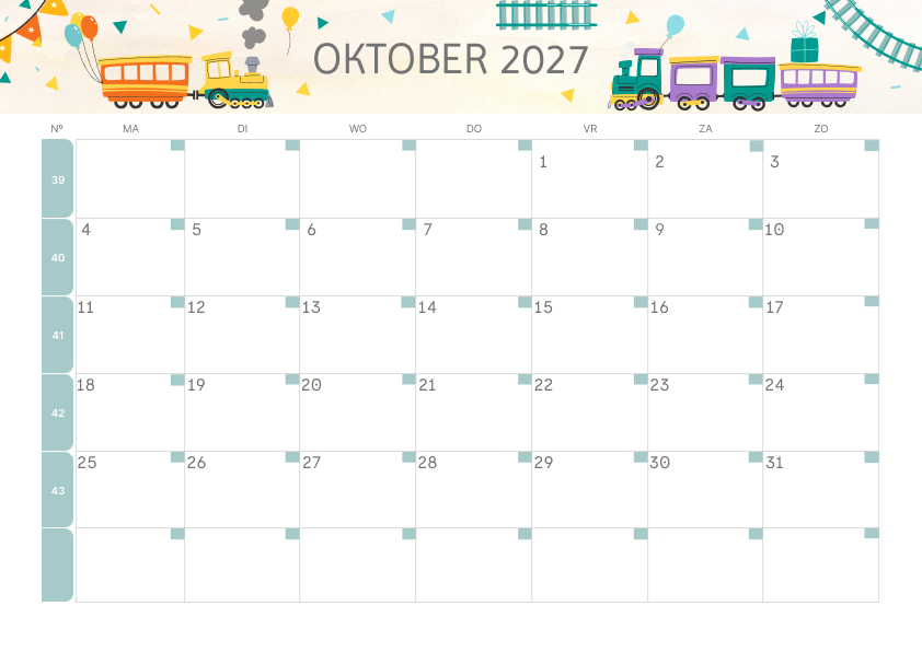 Calendario Mensile 2027 Agosto Minimalista